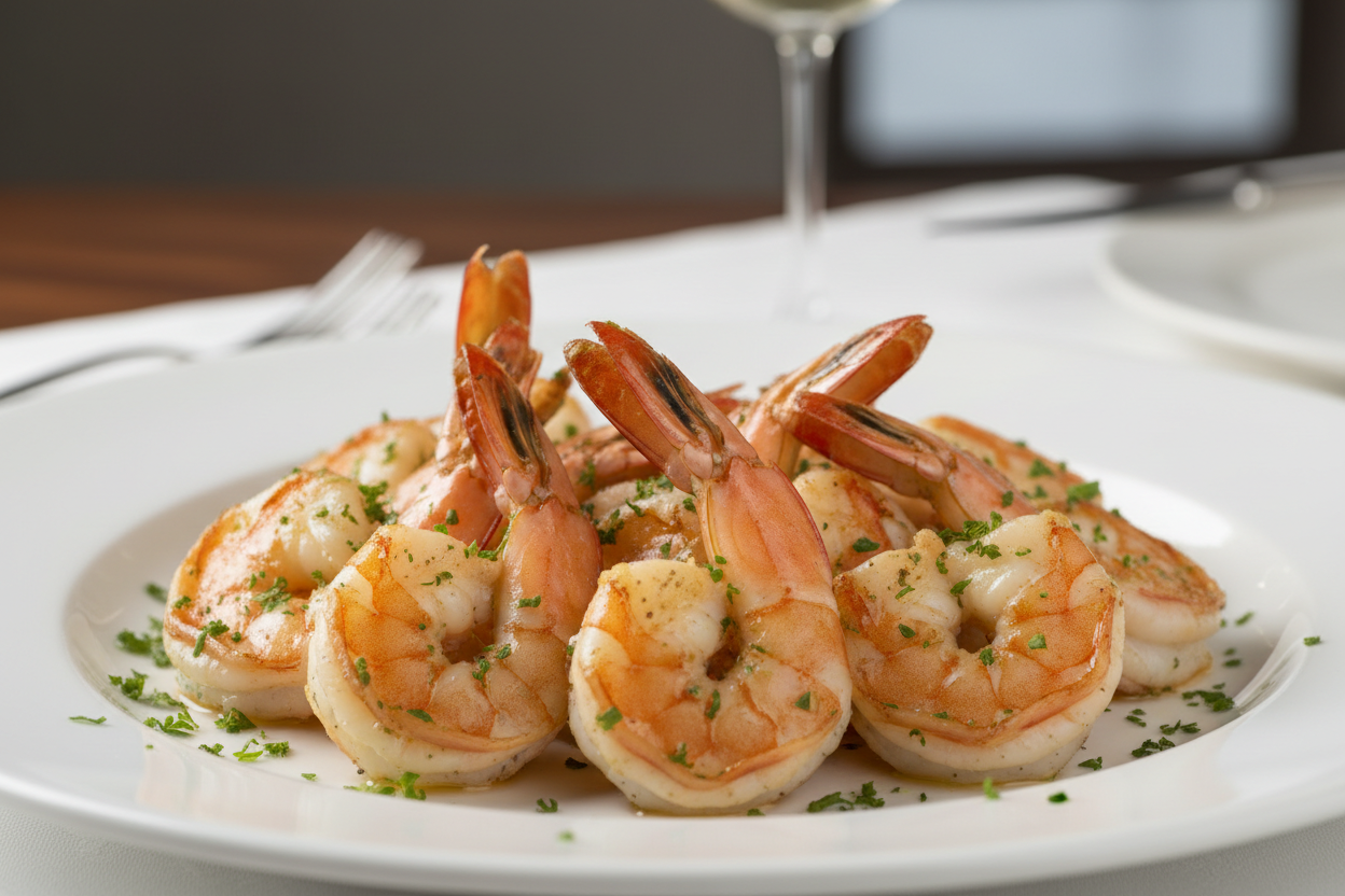 sauteed p&d white shrimp tail on 16/20